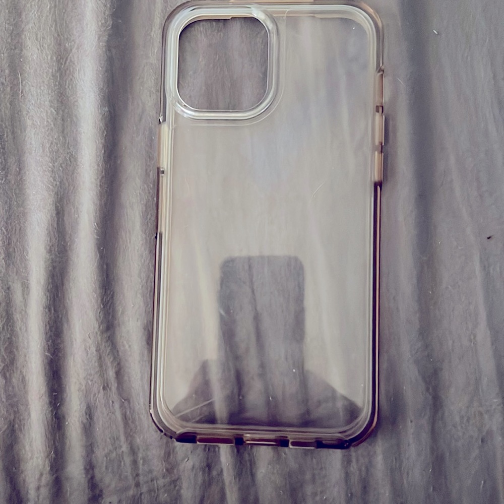 Clear otter box iPhone 12 Pro Max case.